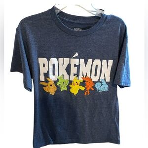 NWT Pokémon Tee Kids‎ M (10/12) Blue Heathered